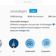 Einstiegsseite Instagram-Account Uni S